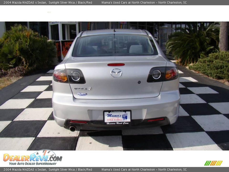 2004 Mazda MAZDA3 s Sedan Sunlight Silver Mica / Black/Red Photo #8
