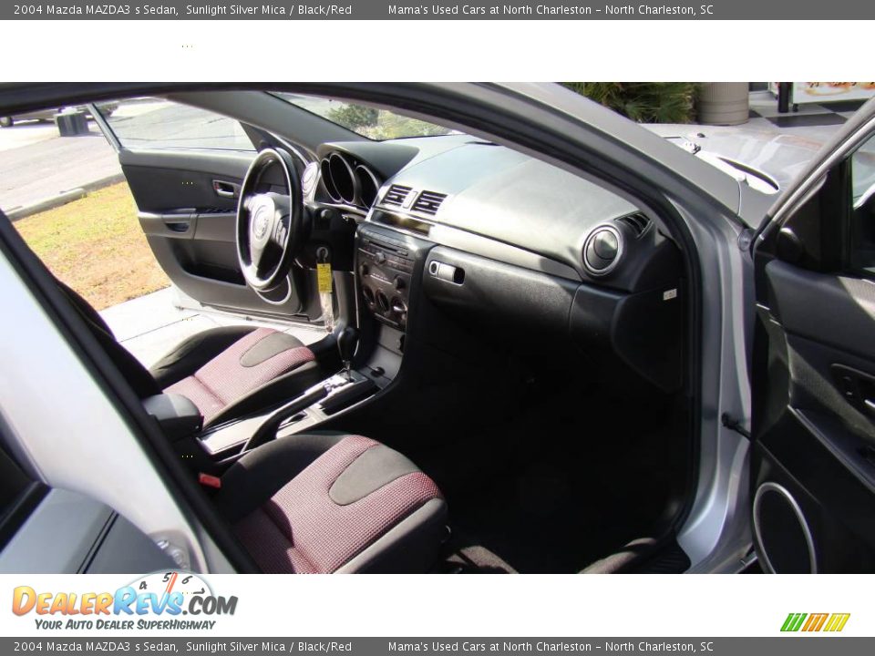 2004 Mazda MAZDA3 s Sedan Sunlight Silver Mica / Black/Red Photo #12