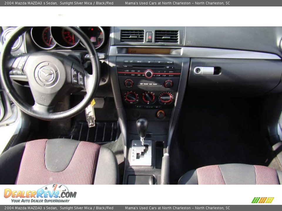 2004 Mazda MAZDA3 s Sedan Sunlight Silver Mica / Black/Red Photo #14