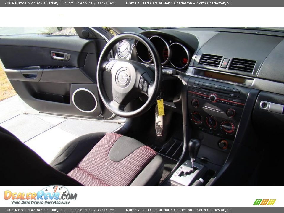 2004 Mazda MAZDA3 s Sedan Sunlight Silver Mica / Black/Red Photo #15