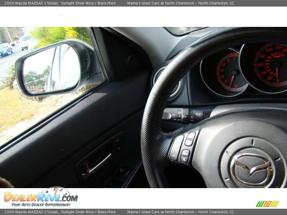 2004 Mazda MAZDA3 s Sedan Sunlight Silver Mica / Black/Red Photo #18