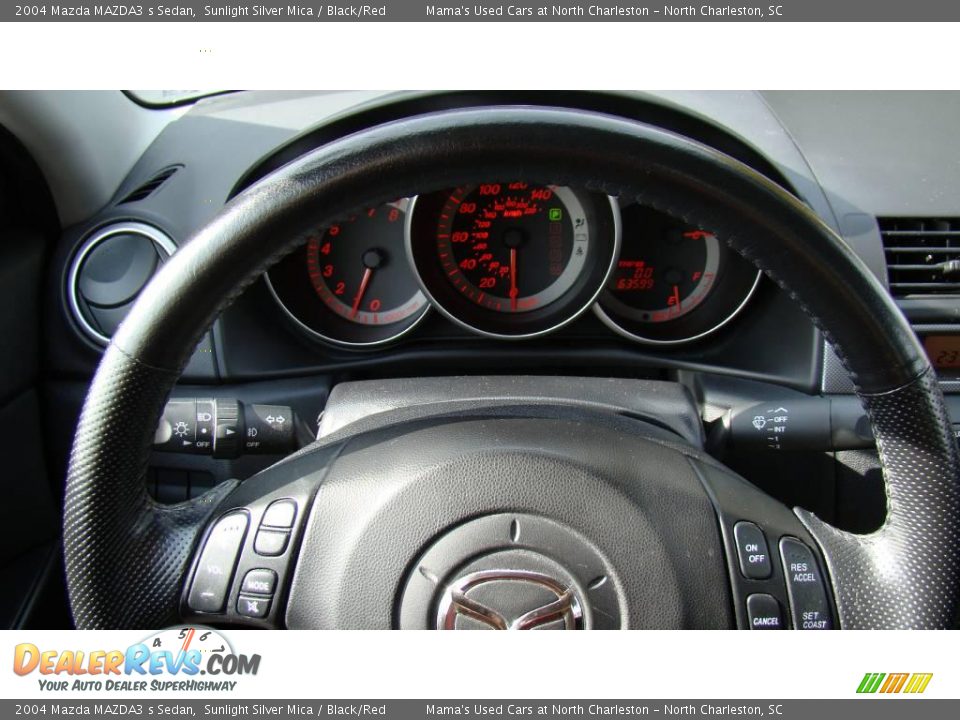 2004 Mazda MAZDA3 s Sedan Sunlight Silver Mica / Black/Red Photo #19