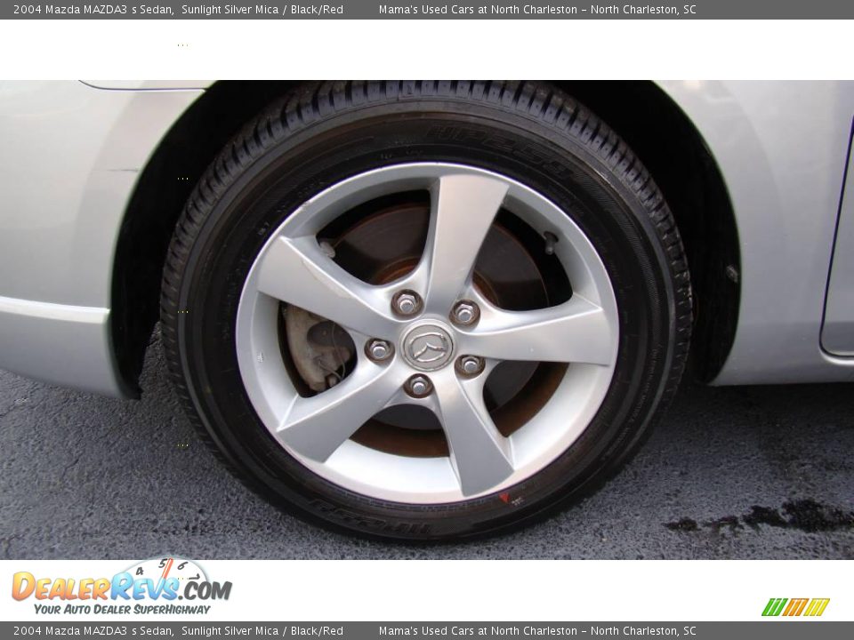 2004 Mazda MAZDA3 s Sedan Sunlight Silver Mica / Black/Red Photo #27