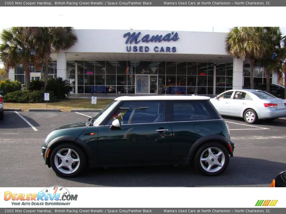 2003 Mini Cooper Hardtop British Racing Green Metallic / Space Grey/Panther Black Photo #1