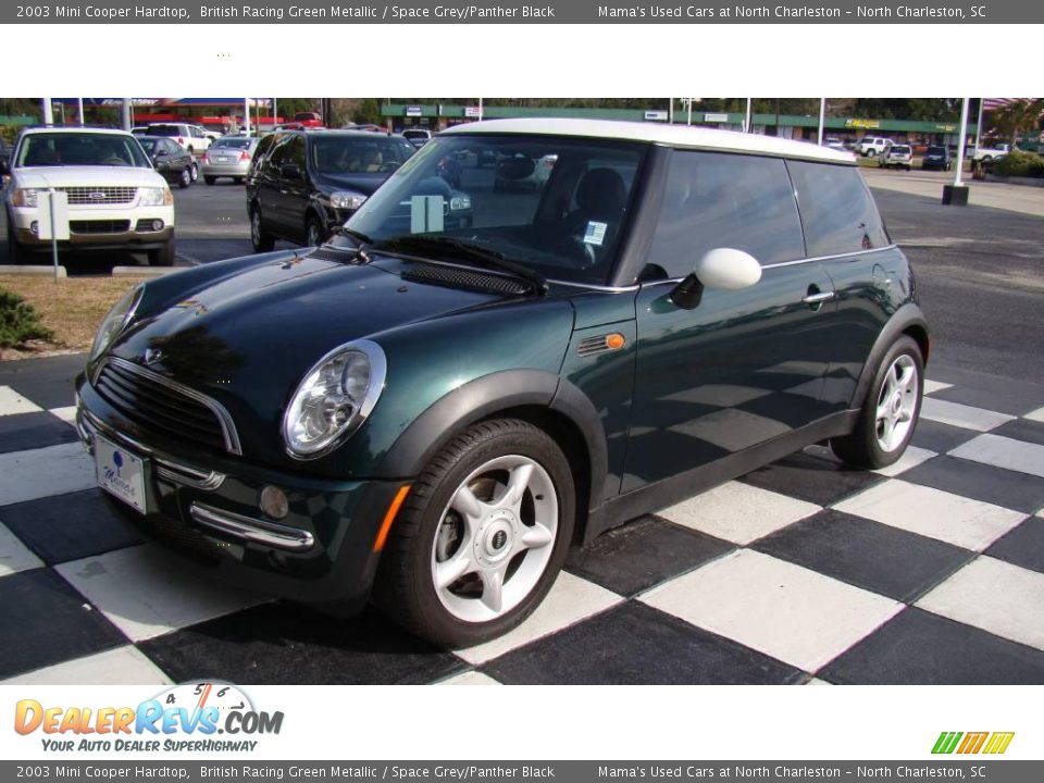 2003 Mini Cooper Hardtop British Racing Green Metallic / Space Grey/Panther Black Photo #3