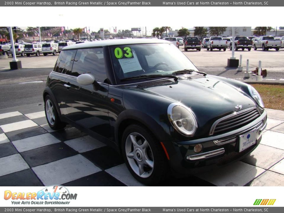 2003 Mini Cooper Hardtop British Racing Green Metallic / Space Grey/Panther Black Photo #5