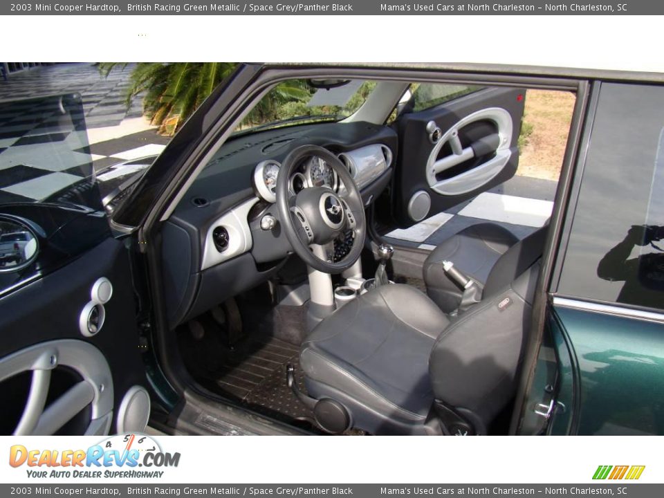 2003 Mini Cooper Hardtop British Racing Green Metallic / Space Grey/Panther Black Photo #10