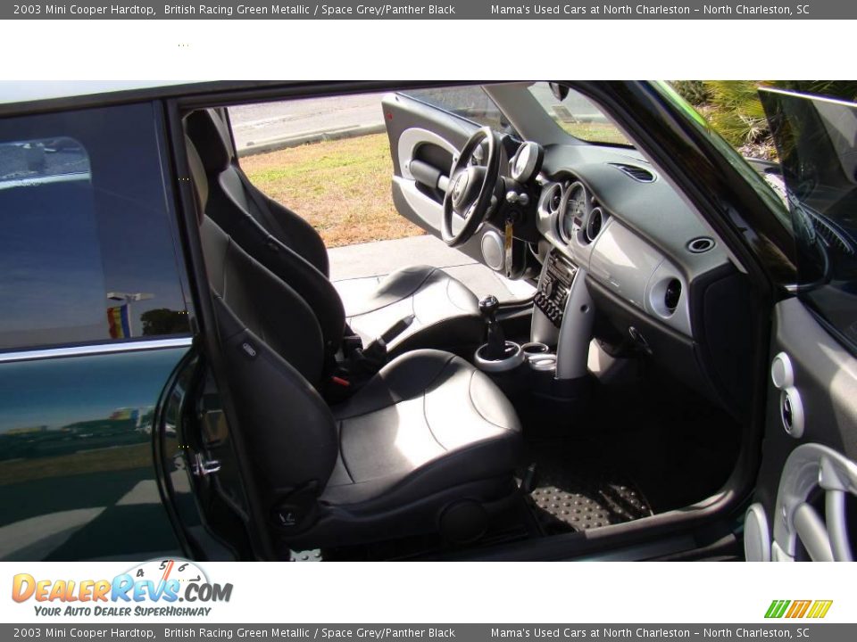 2003 Mini Cooper Hardtop British Racing Green Metallic / Space Grey/Panther Black Photo #11
