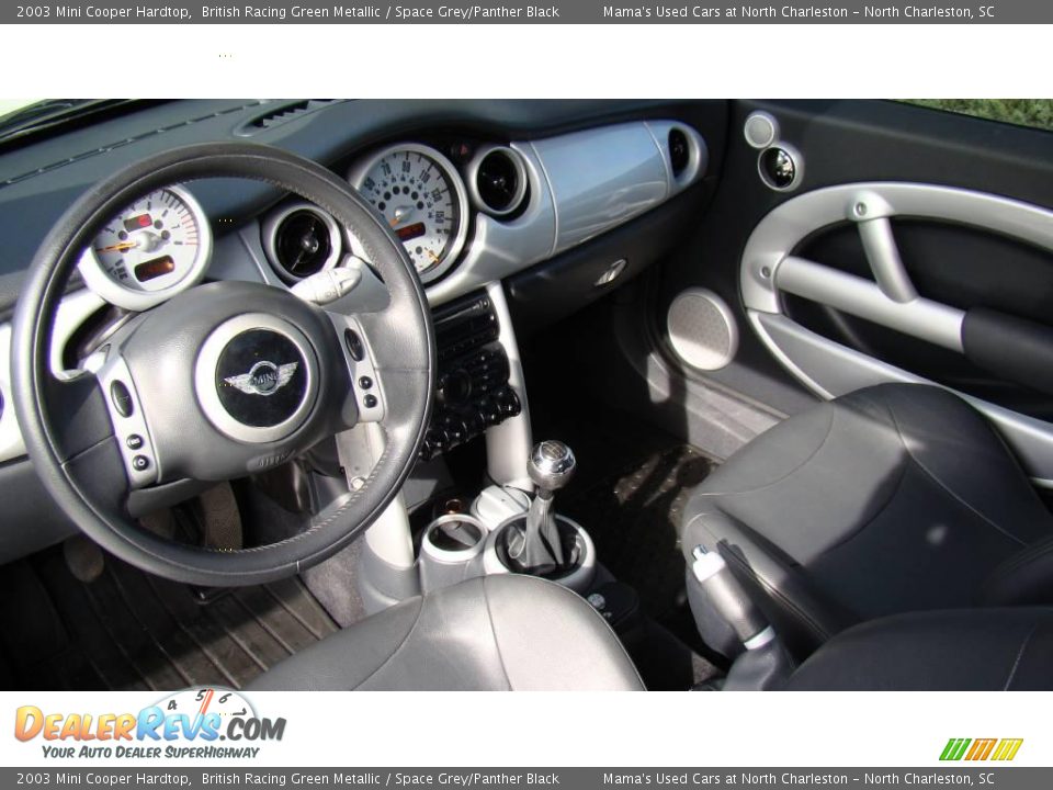 2003 Mini Cooper Hardtop British Racing Green Metallic / Space Grey/Panther Black Photo #13