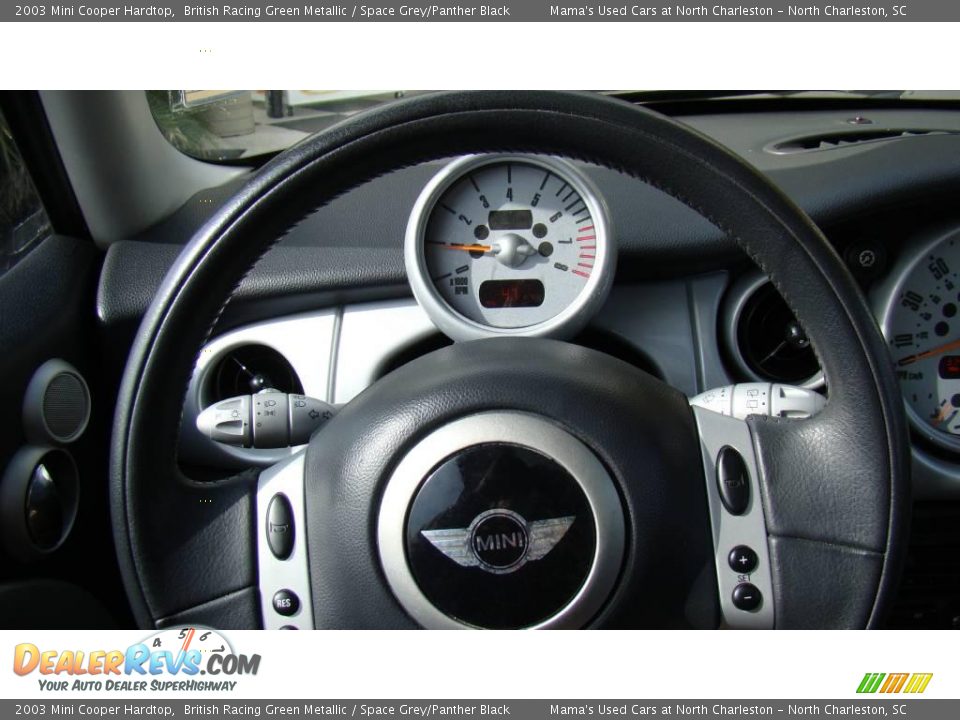 2003 Mini Cooper Hardtop British Racing Green Metallic / Space Grey/Panther Black Photo #16
