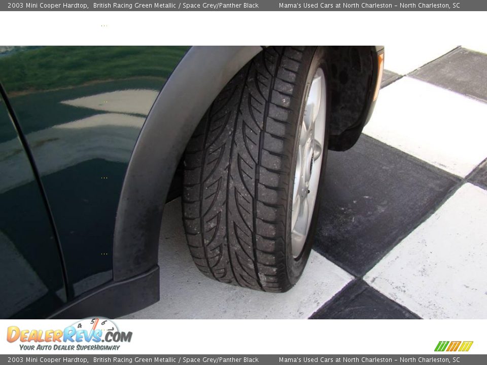 2003 Mini Cooper Hardtop British Racing Green Metallic / Space Grey/Panther Black Photo #25