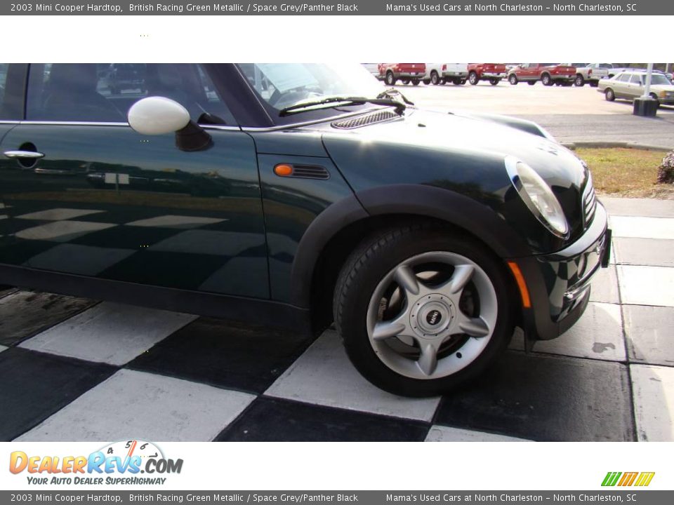 2003 Mini Cooper Hardtop British Racing Green Metallic / Space Grey/Panther Black Photo #26
