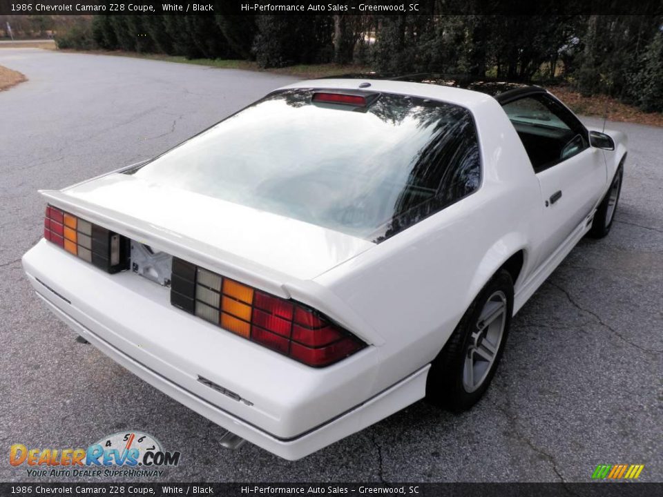 1986 Chevrolet Camaro Z28 Coupe White / Black Photo #8