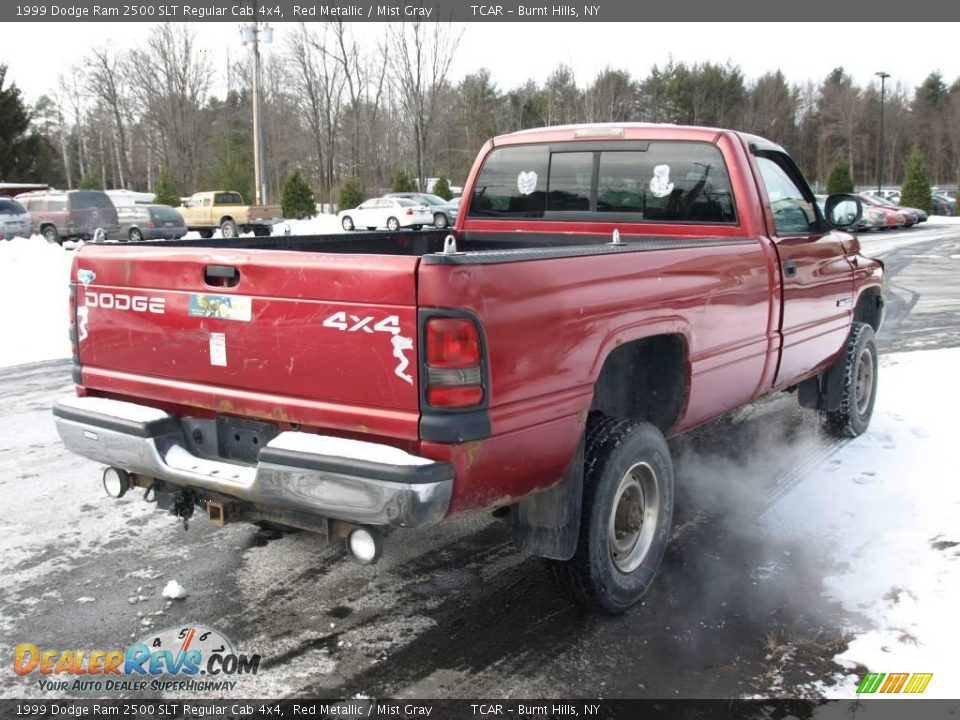 1999 Dodge Ram 2500 SLT Regular Cab 4x4 Red Metallic / Mist Gray Photo #4