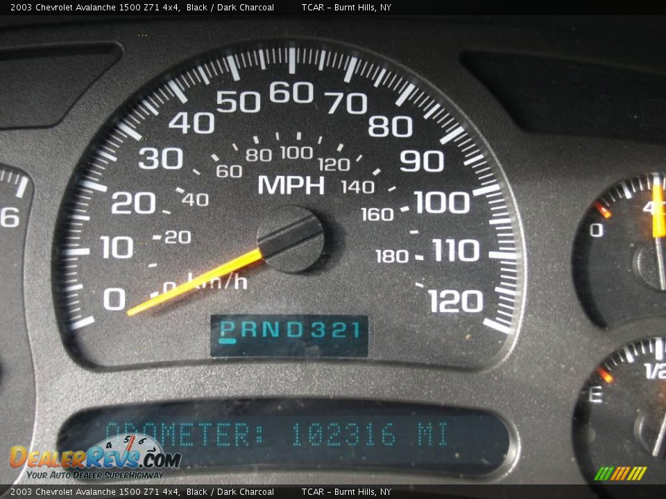 2003 Chevrolet Avalanche 1500 Z71 4x4 Black / Dark Charcoal Photo #12