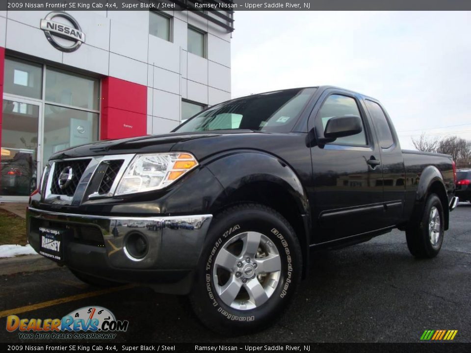2009 Nissan Frontier SE King Cab 4x4 Super Black / Steel Photo #1