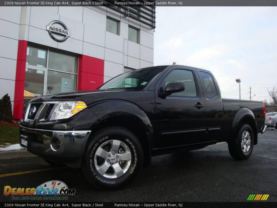 2009 Nissan Frontier SE King Cab 4x4 Super Black / Steel Photo #4