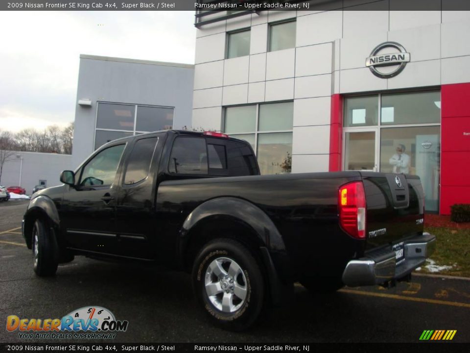 2009 Nissan Frontier SE King Cab 4x4 Super Black / Steel Photo #6