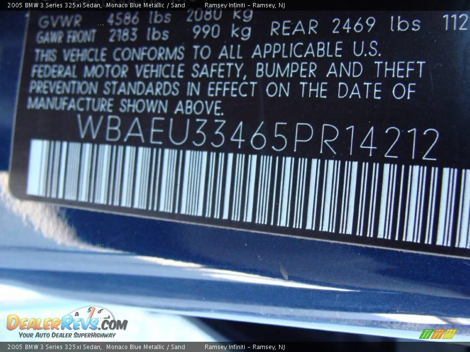 2005 BMW 3 Series 325xi Sedan Monaco Blue Metallic / Sand Photo #16