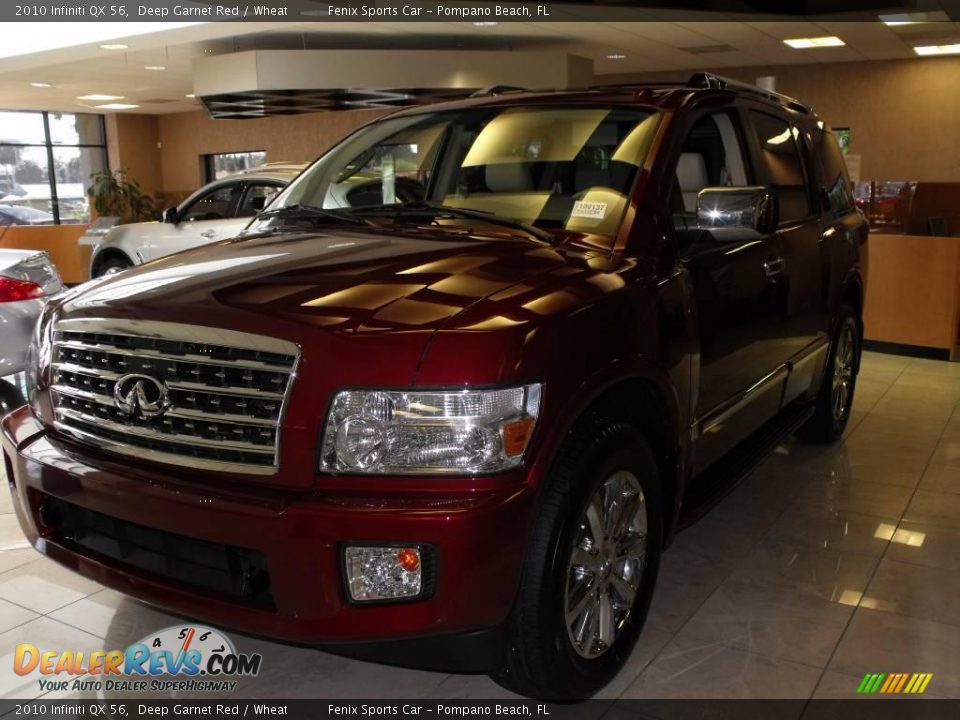2010 Infiniti QX 56 Deep Garnet Red / Wheat Photo #2
