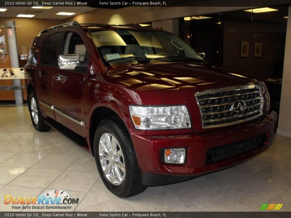 2010 Infiniti QX 56 Deep Garnet Red / Wheat Photo #3