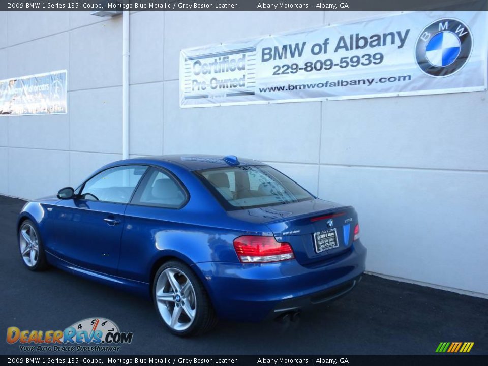 2009 BMW 1 Series 135i Coupe Montego Blue Metallic / Grey Boston Leather Photo #3