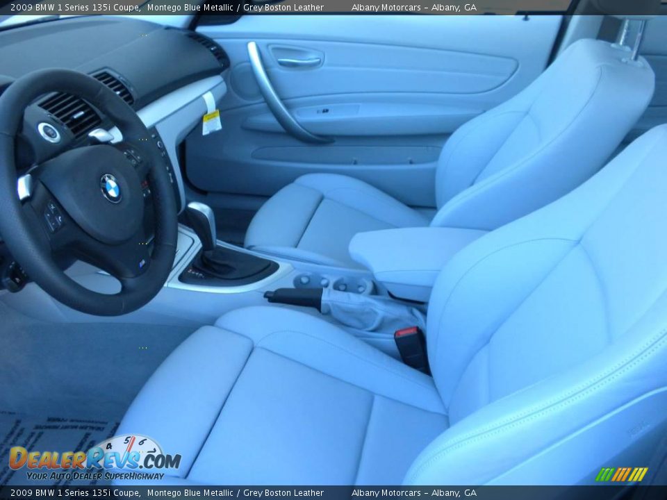 2009 BMW 1 Series 135i Coupe Montego Blue Metallic / Grey Boston Leather Photo #6