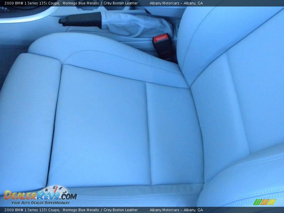 2009 BMW 1 Series 135i Coupe Montego Blue Metallic / Grey Boston Leather Photo #9