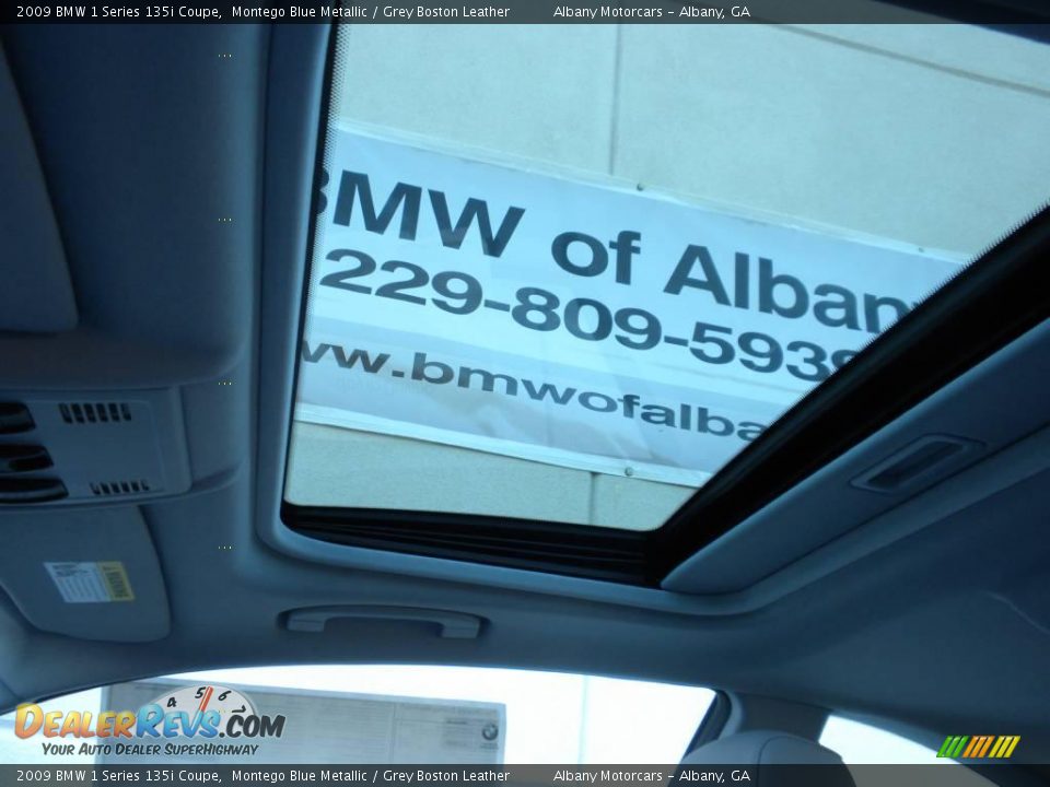 2009 BMW 1 Series 135i Coupe Montego Blue Metallic / Grey Boston Leather Photo #12