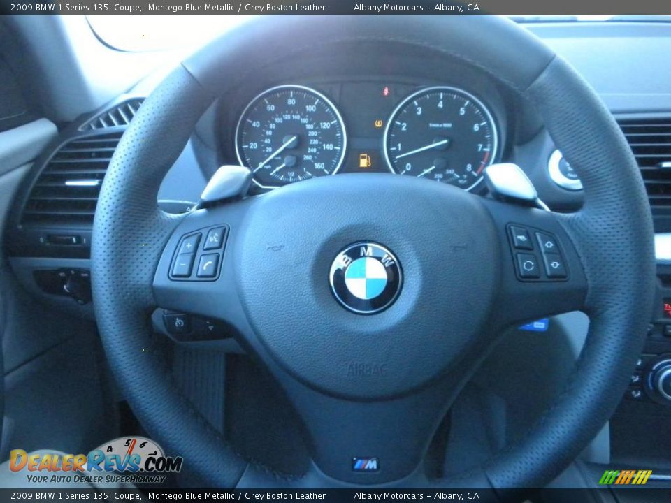 2009 BMW 1 Series 135i Coupe Montego Blue Metallic / Grey Boston Leather Photo #13
