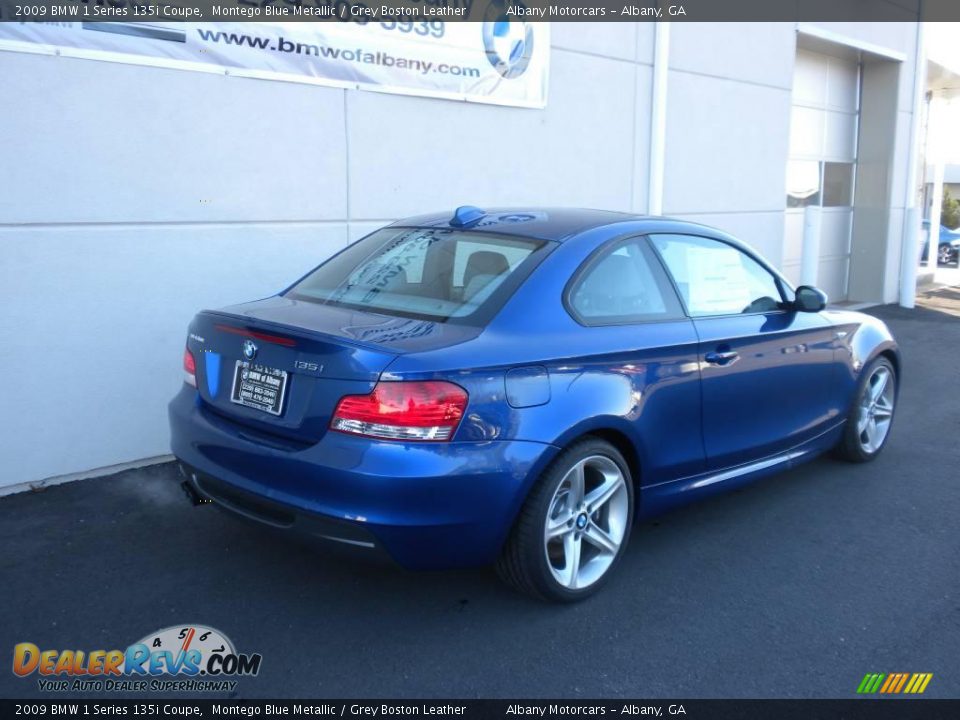 2009 BMW 1 Series 135i Coupe Montego Blue Metallic / Grey Boston Leather Photo #20