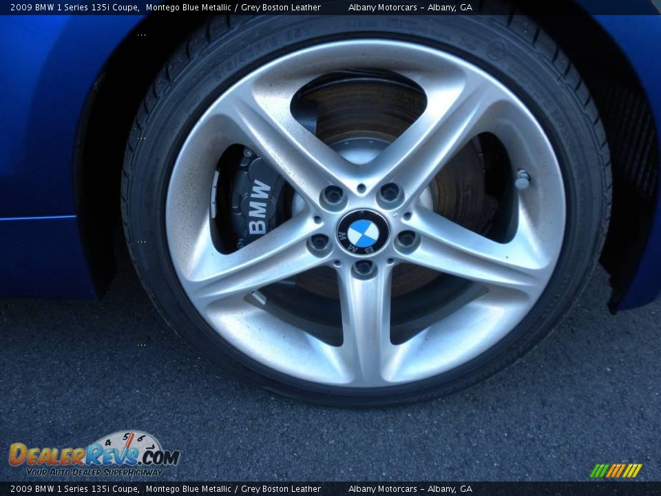 2009 BMW 1 Series 135i Coupe Montego Blue Metallic / Grey Boston Leather Photo #22