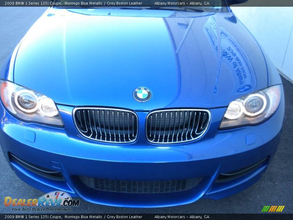 2009 BMW 1 Series 135i Coupe Montego Blue Metallic / Grey Boston Leather Photo #24