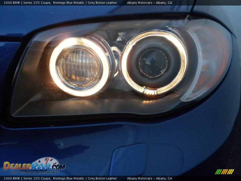 2009 BMW 1 Series 135i Coupe Montego Blue Metallic / Grey Boston Leather Photo #25