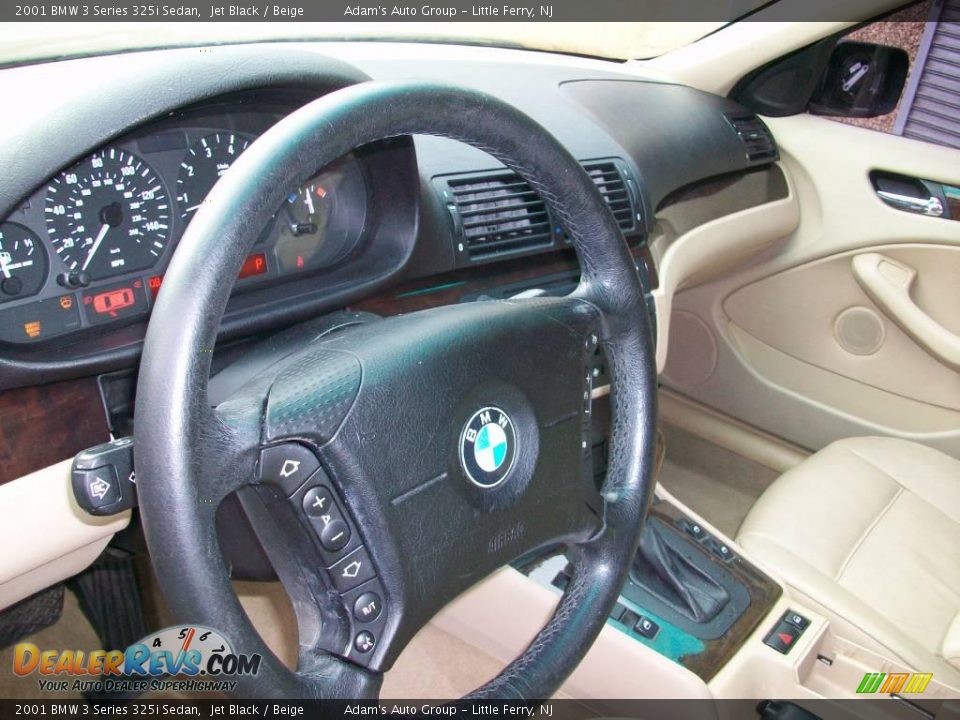 2001 BMW 3 Series 325i Sedan Jet Black / Beige Photo #12