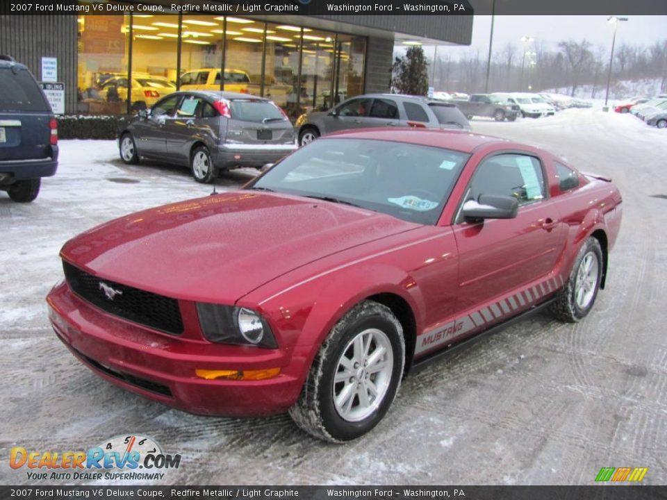 2007 Ford Mustang V6 Deluxe Coupe Redfire Metallic / Light Graphite Photo #2