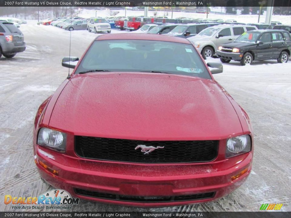 2007 Ford Mustang V6 Deluxe Coupe Redfire Metallic / Light Graphite Photo #3