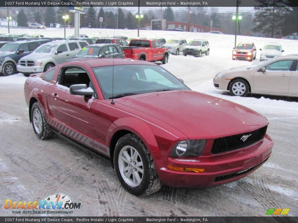 2007 Ford Mustang V6 Deluxe Coupe Redfire Metallic / Light Graphite Photo #4