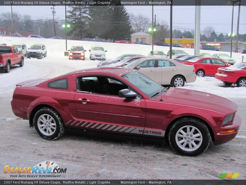 2007 Ford Mustang V6 Deluxe Coupe Redfire Metallic / Light Graphite Photo #5