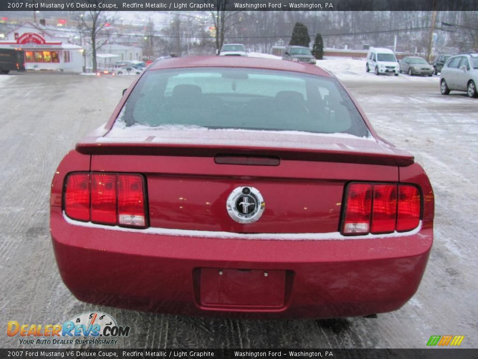 2007 Ford Mustang V6 Deluxe Coupe Redfire Metallic / Light Graphite Photo #6