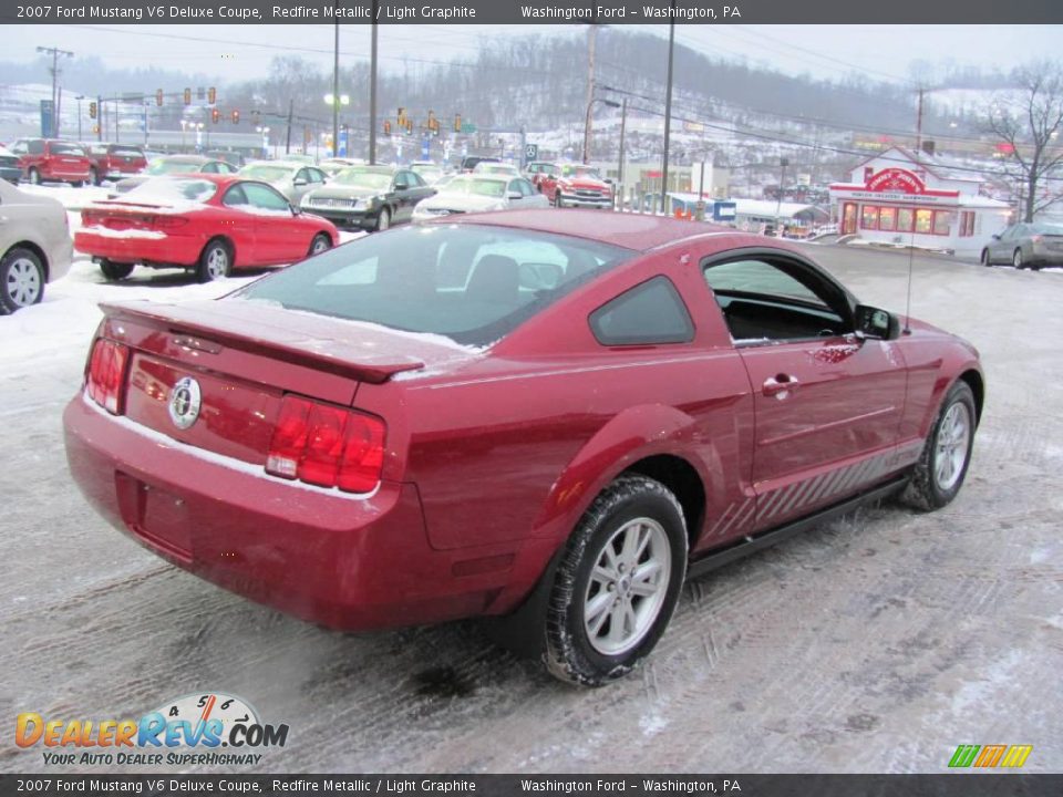 2007 Ford Mustang V6 Deluxe Coupe Redfire Metallic / Light Graphite Photo #11