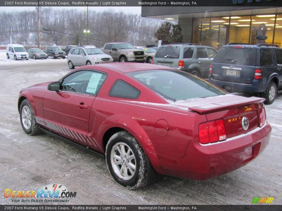 2007 Ford Mustang V6 Deluxe Coupe Redfire Metallic / Light Graphite Photo #12