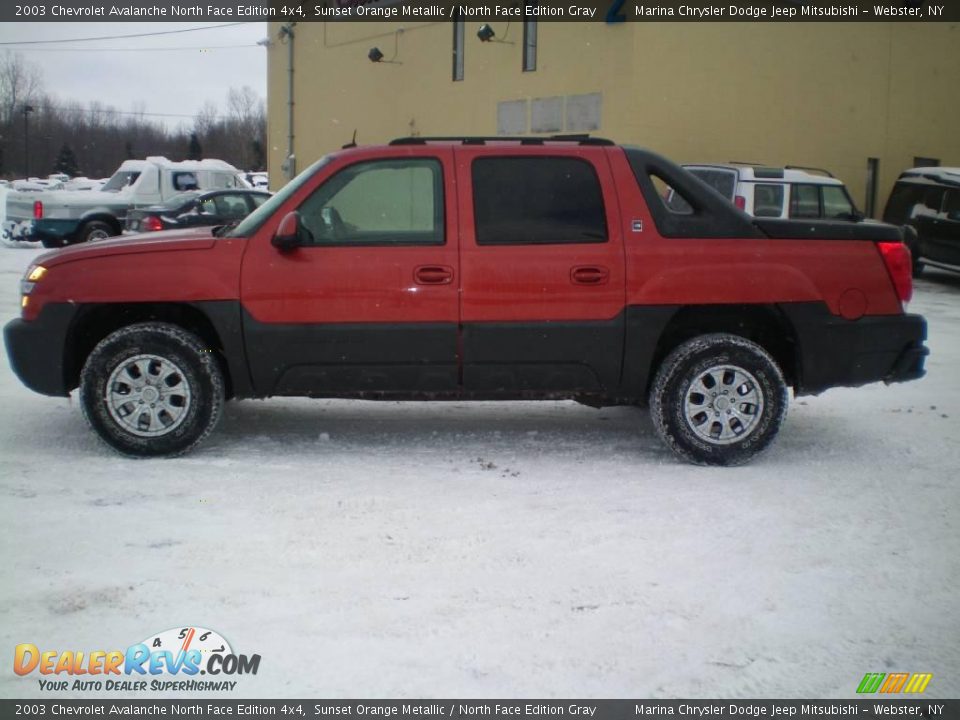 2003 Chevrolet Avalanche North Face Edition 4x4 Sunset Orange Metallic / North Face Edition Gray Photo #2