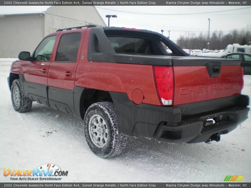 2003 Chevrolet Avalanche North Face Edition 4x4 Sunset Orange Metallic / North Face Edition Gray Photo #3
