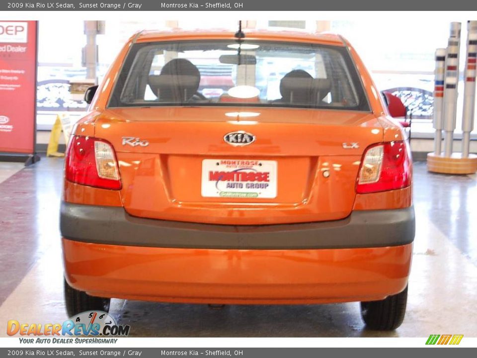 2009 Kia Rio LX Sedan Sunset Orange / Gray Photo #5
