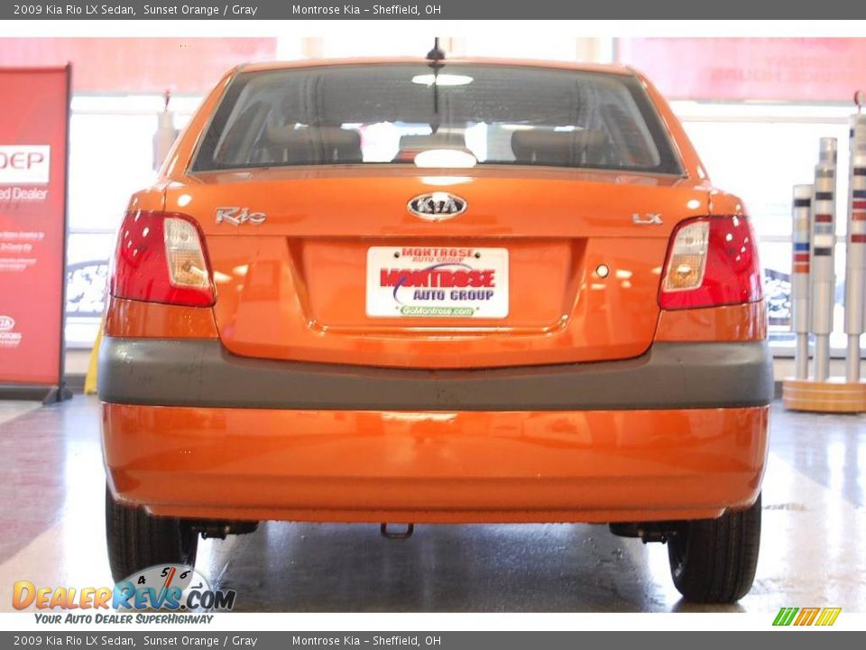 2009 Kia Rio LX Sedan Sunset Orange / Gray Photo #6