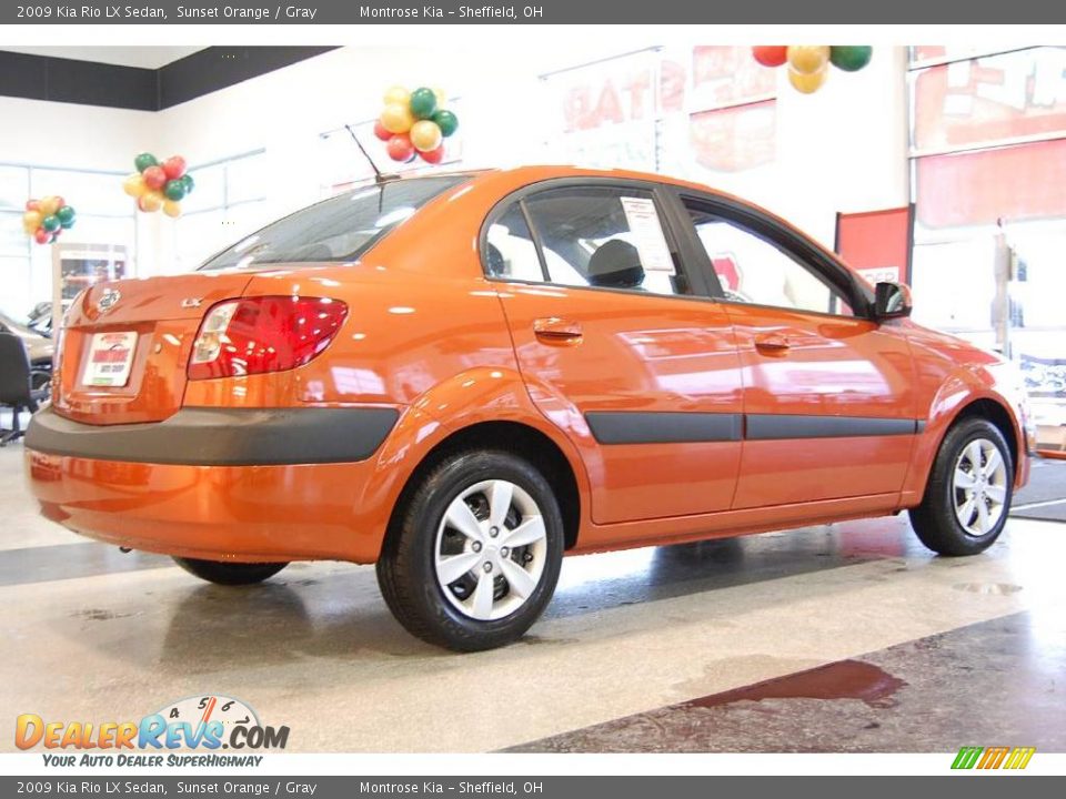 2009 Kia Rio LX Sedan Sunset Orange / Gray Photo #7