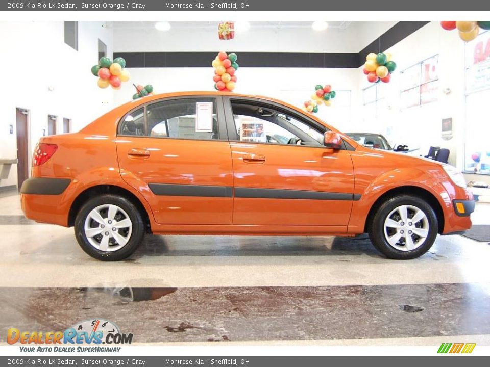 2009 Kia Rio LX Sedan Sunset Orange / Gray Photo #8