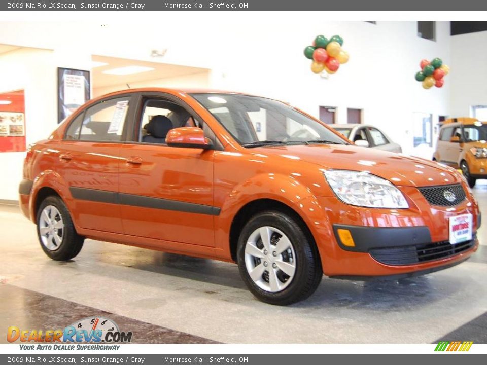 2009 Kia Rio LX Sedan Sunset Orange / Gray Photo #9