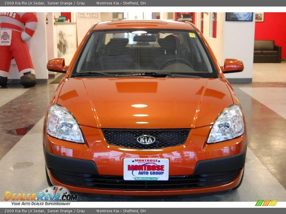 2009 Kia Rio LX Sedan Sunset Orange / Gray Photo #10